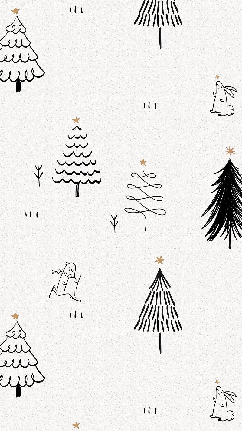 Cute Christmas iPhone Wallpaper Black Photo Rawpixel