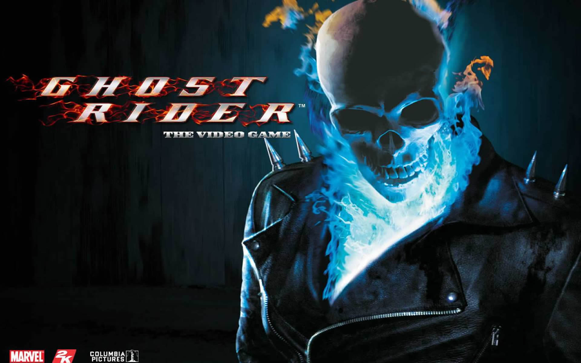 Blue Flame Skull Superhero Games Wallpaper Image Featuring Ghost