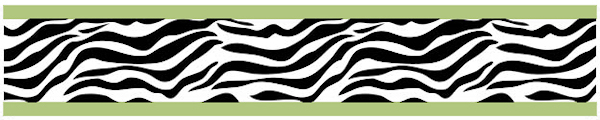 Zebra Print Wallpaper Border Black White Lime Green