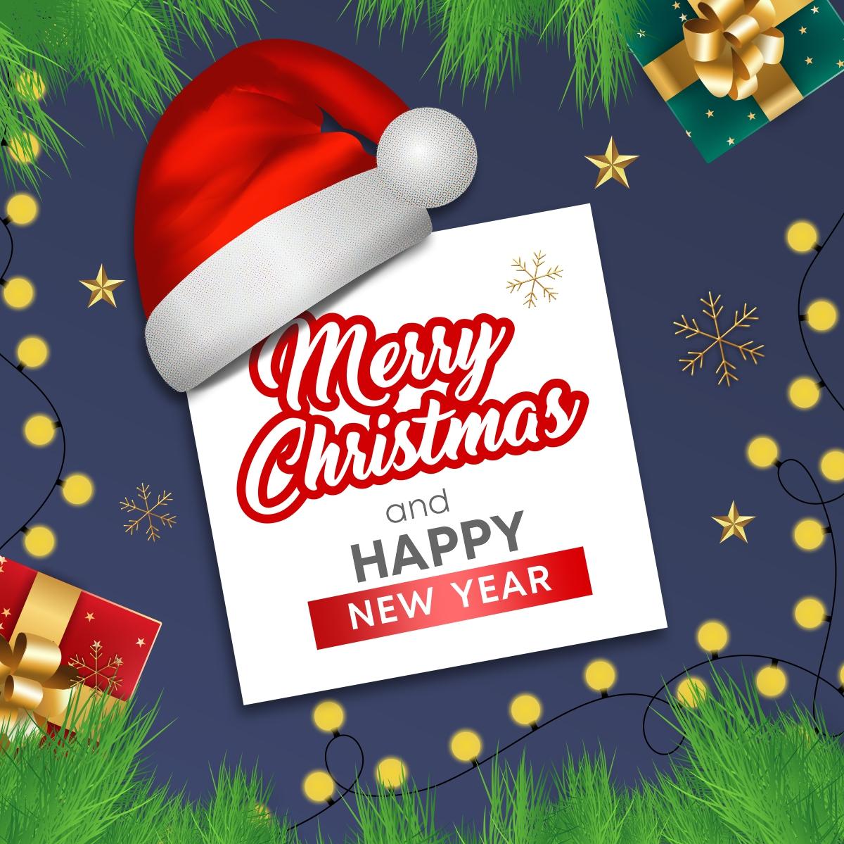 Download Merry Christmas and Happy New Year Greeting Card Xmas
