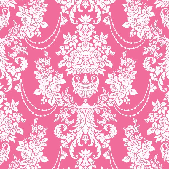 Removable Wallpaper Damask Me For Crystal In Pink Ft Wide X
