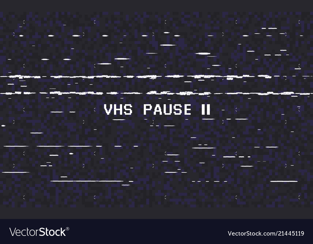 Glitch Vhs On Black Background Old Tape Effect Vector Image
