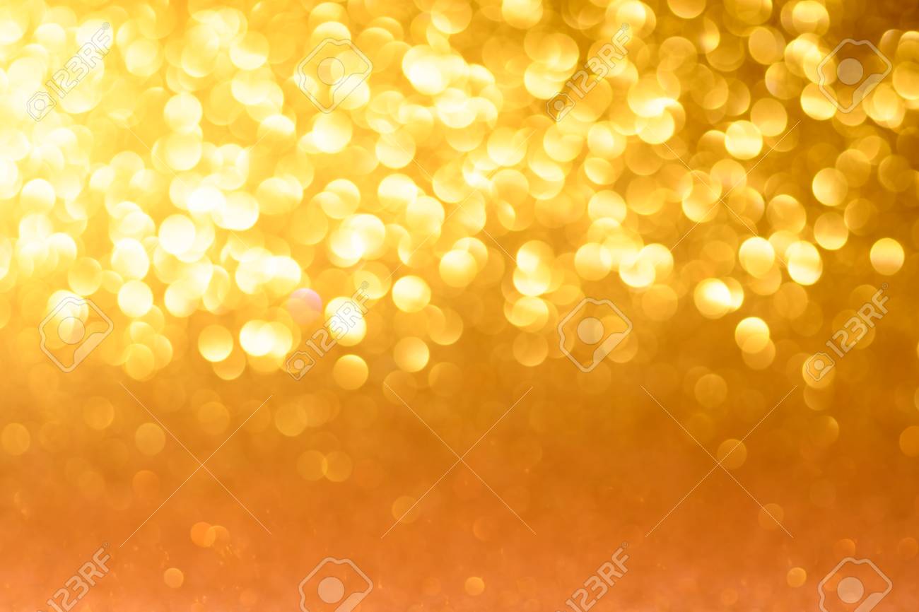 Golden Christmas Or New Year Festive Background Stock Photo