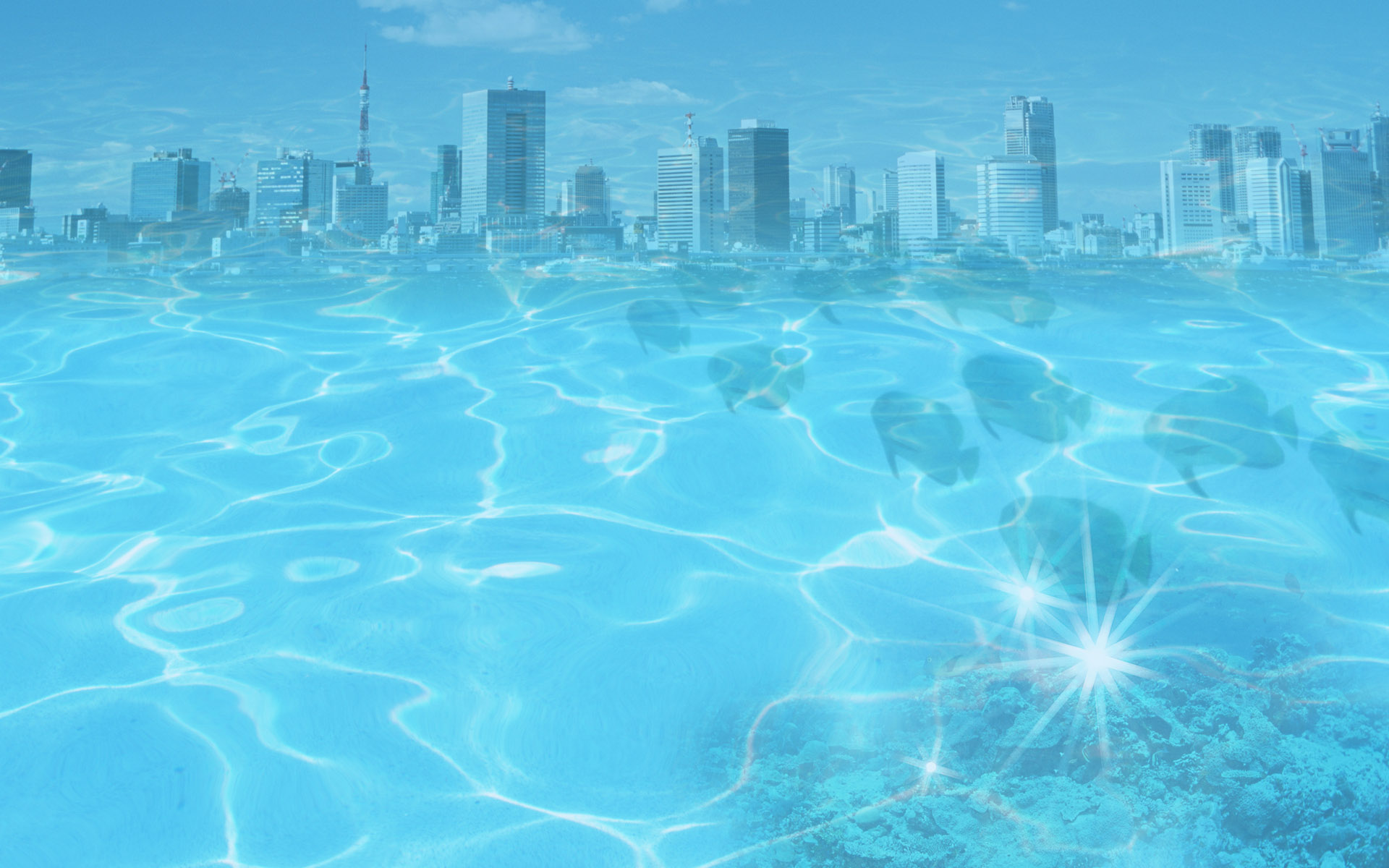 Blue Water City Desktop Pc And Mac Wallpaper