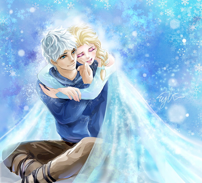 Jack Frost And Elsa by EYKIHAN on