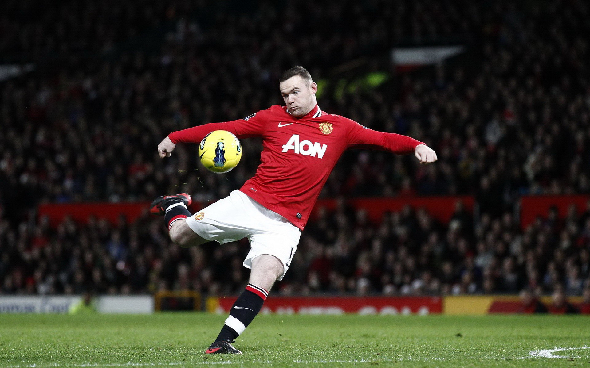 Download MU Wayne Rooney Kick the Ball Wallpaper Wallpapers 1920x1200