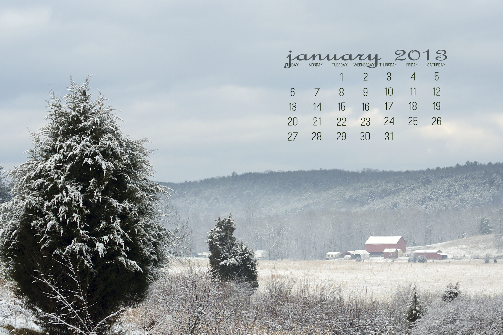 January Calendar Wallpaper With