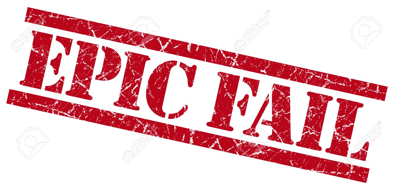 Epic Fail Red Grungy Stamp Isolated On White Background Stock