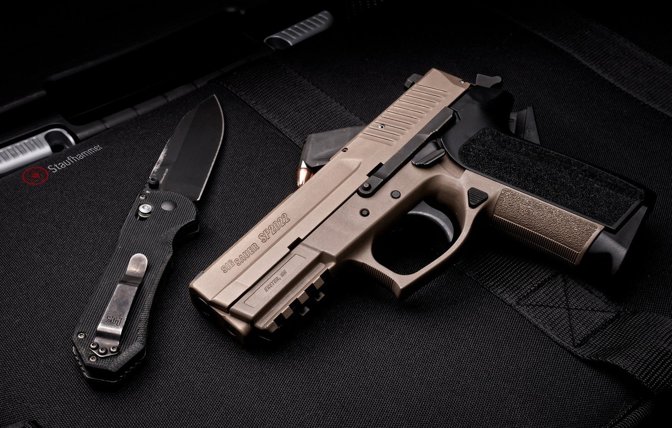 Wallpaper Military Weapon Pistol Knife Sig Sauer Sp2022 Image