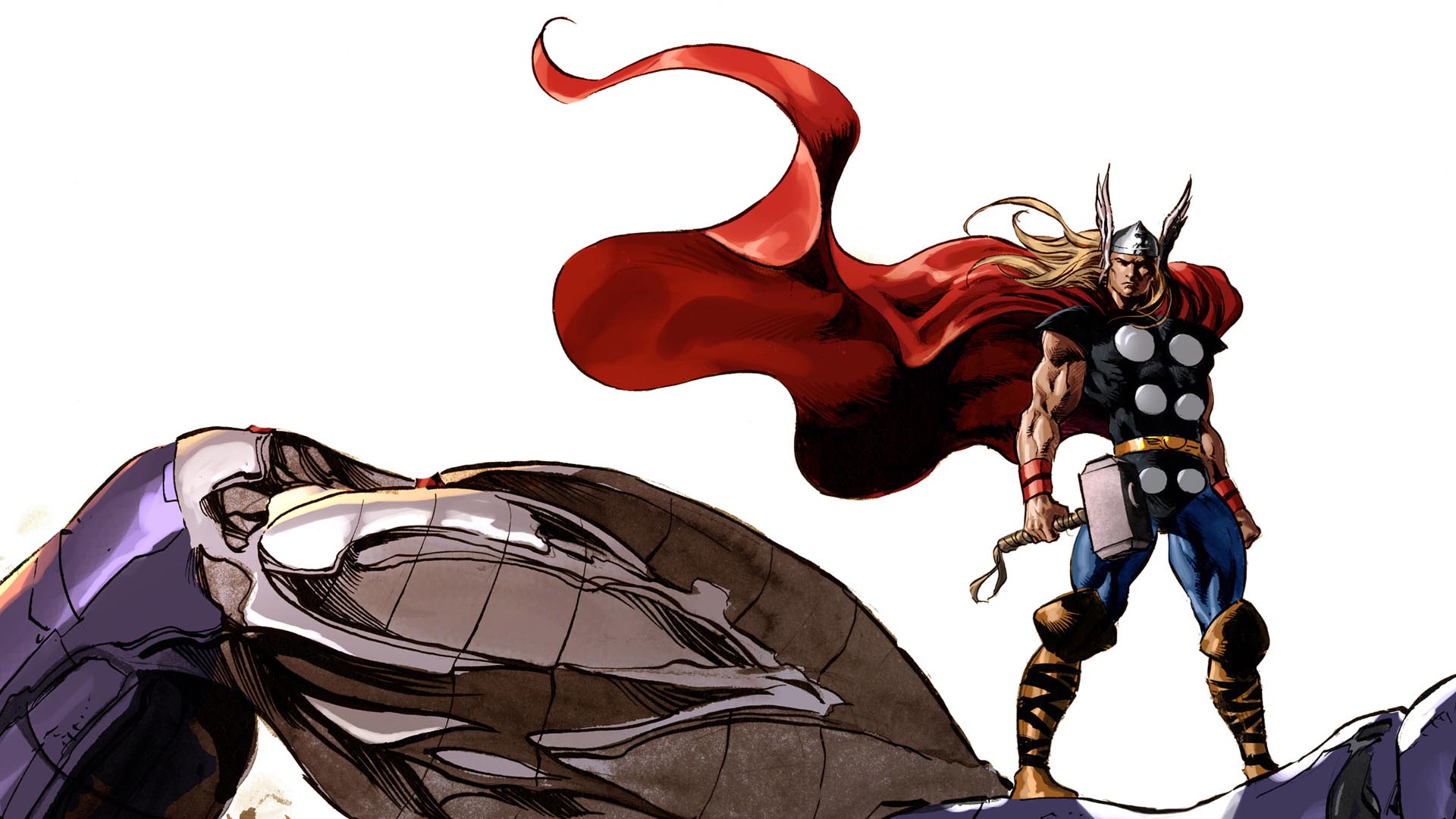 Thor Wallpaper In Cartoon Anime With All