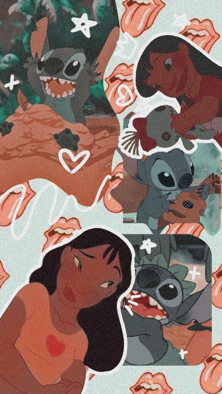 N Stitch Aesthetic Preppy Wallpaper Background Lilo And
