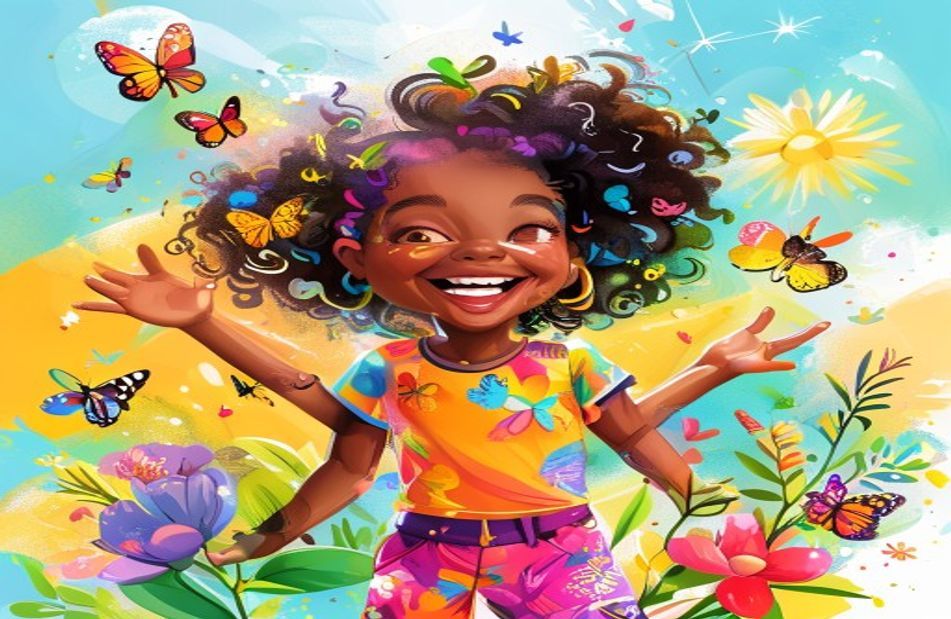 Pretty Black Girl Cartoon Wallpaper