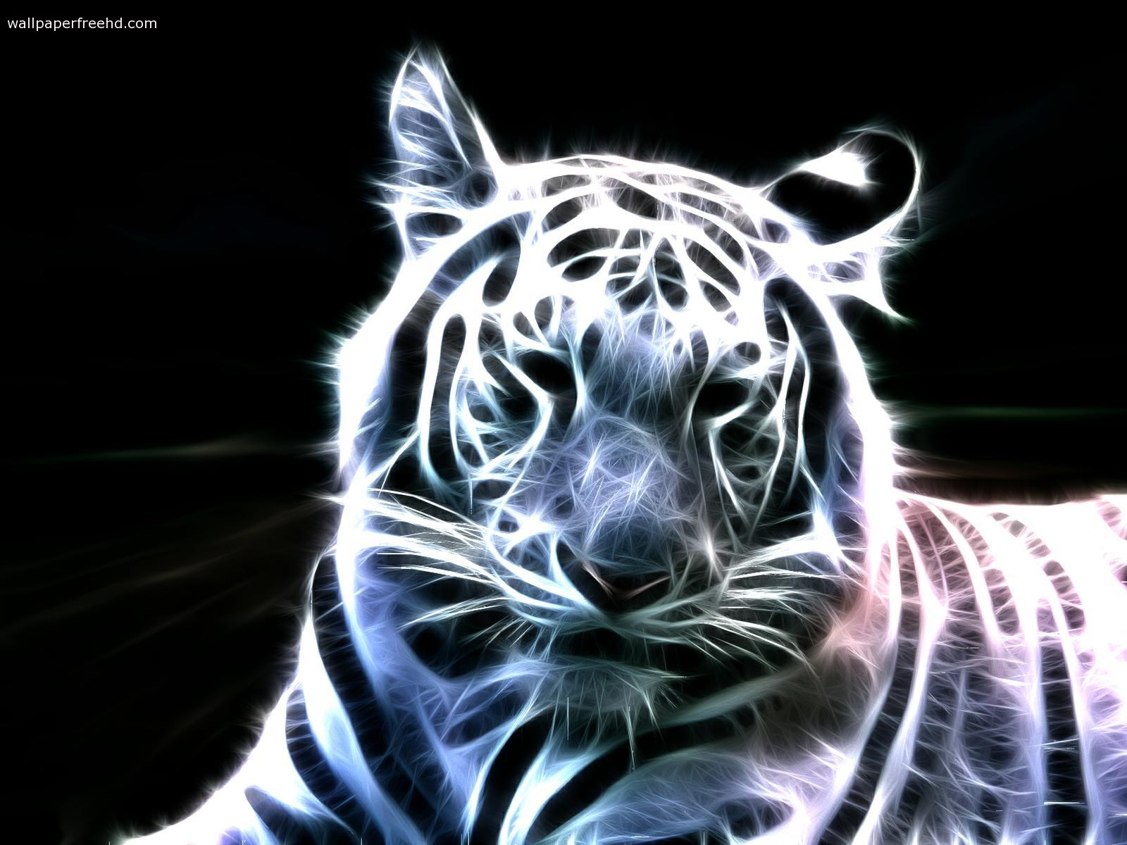 Fractal Big Cats White Tigers Art Two