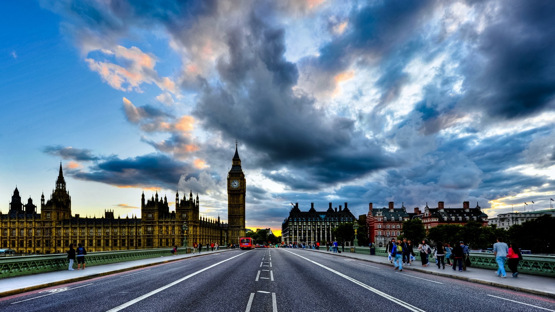 A stunning view of the Houses of Parliament and Big Ben at sunset in London, England