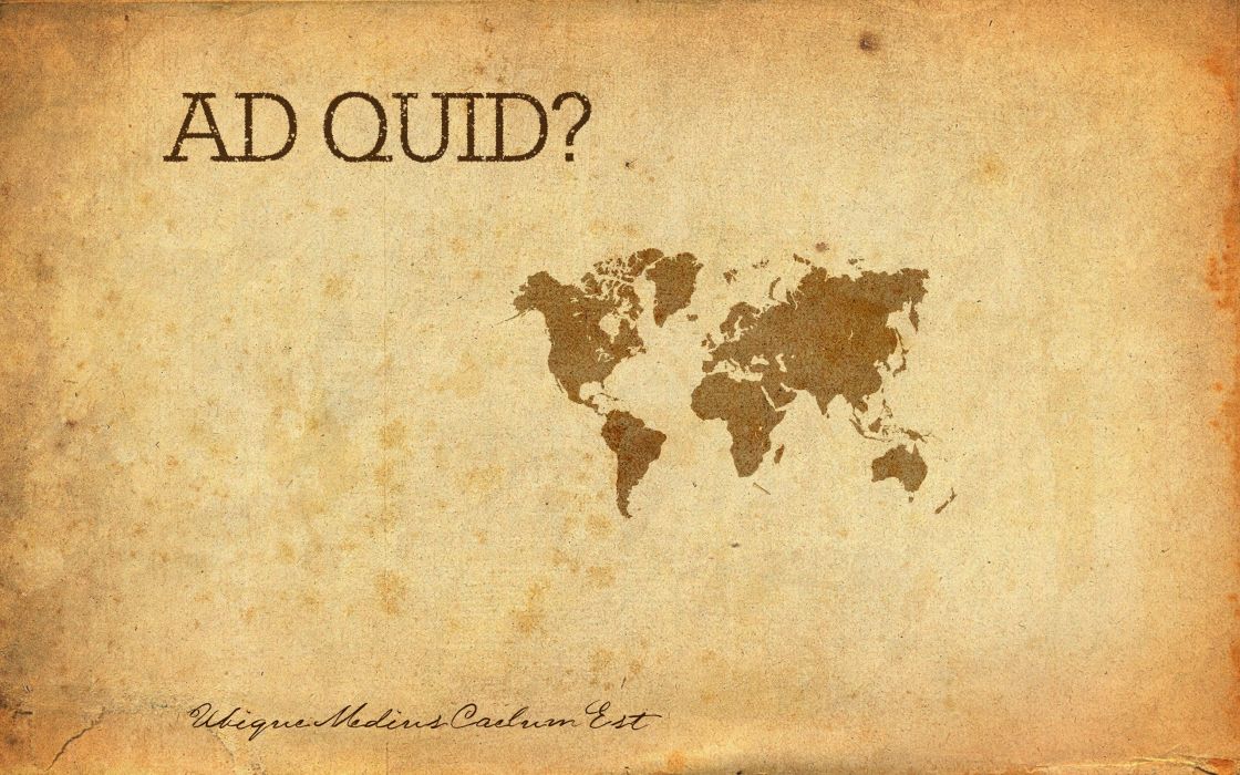 World Map Old Latin Quote Wallpaper