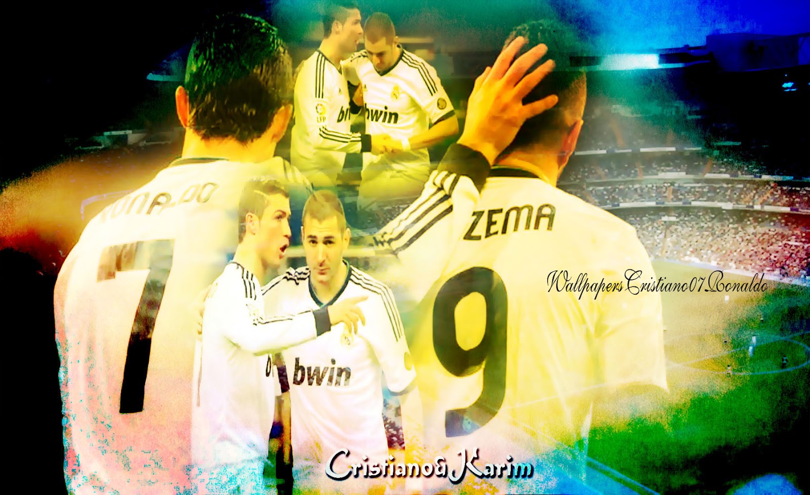 Wallpaper Cristiano Ronaldo Karim Benzema Real Madrid Football