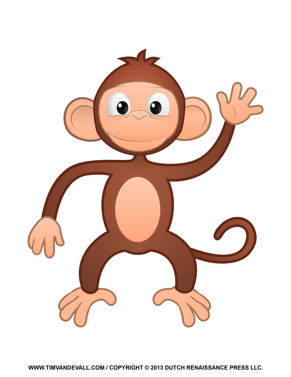 Printable Monkey Clipart Coloring S Cartoon Crafts For Kids