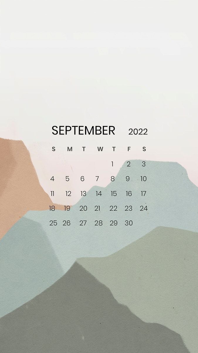 Mountain abstract September monthly calendar iPhone wallpaper 675x1200