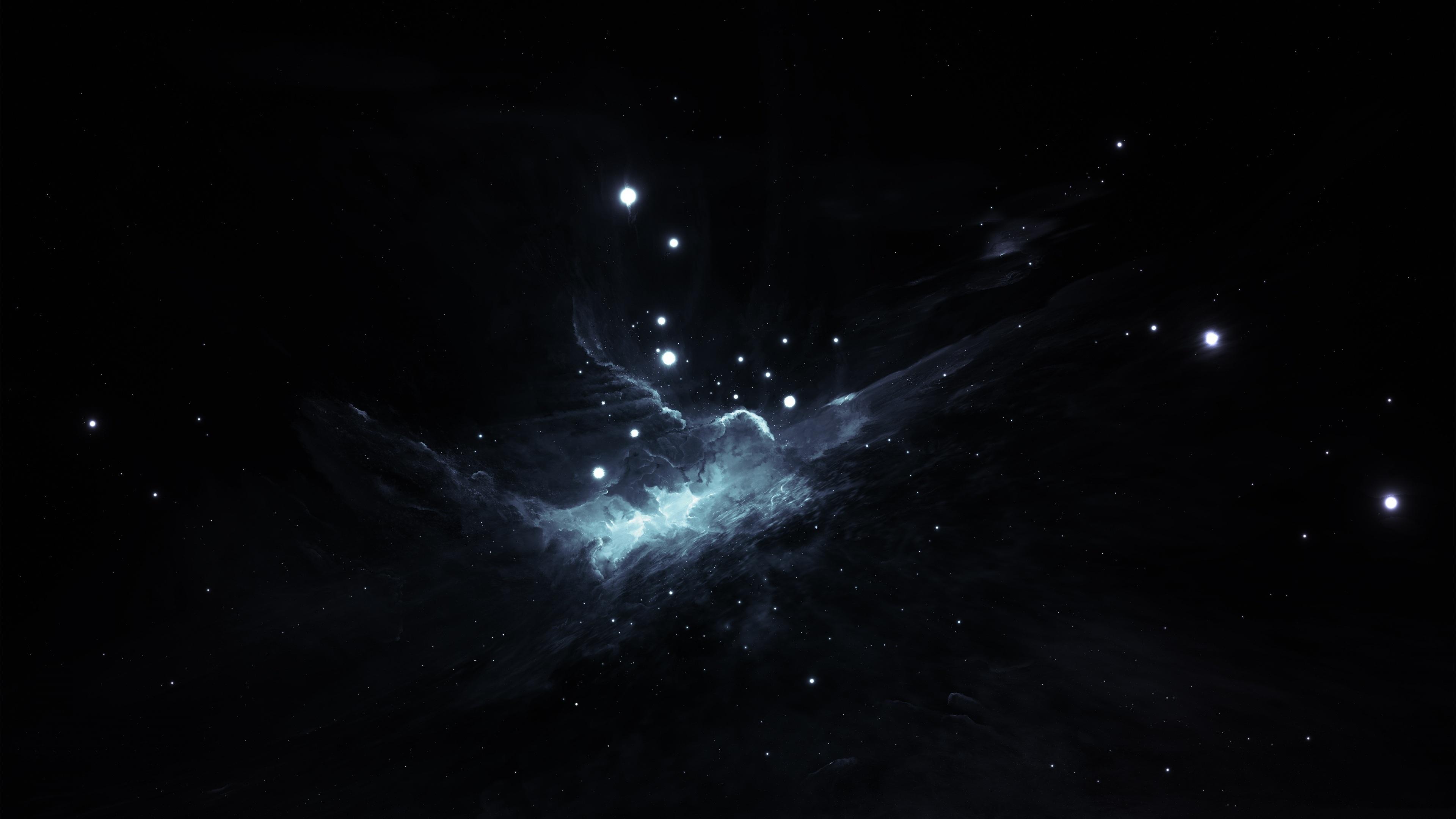 Wallpaper Space Dark Clouds Galaxy Abstract