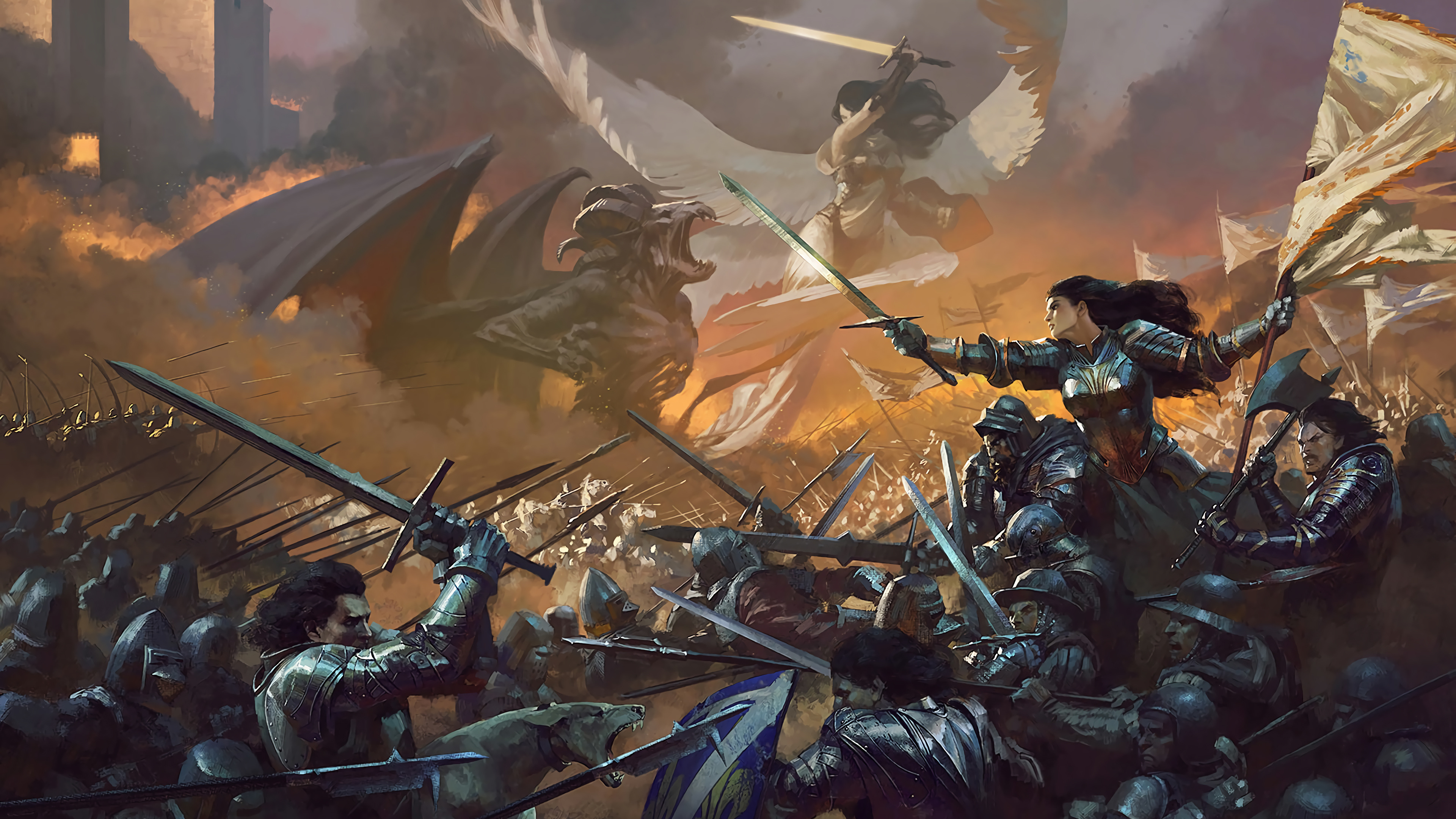 Epic Army Fantasy Battle 4k Wallpaper