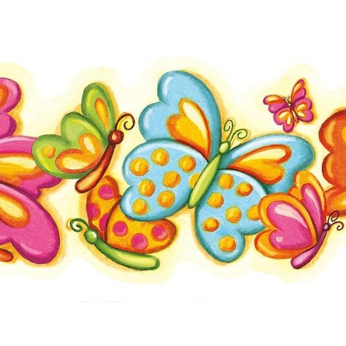 Bold Bubbly Butterflies Wallpaper Border Baby