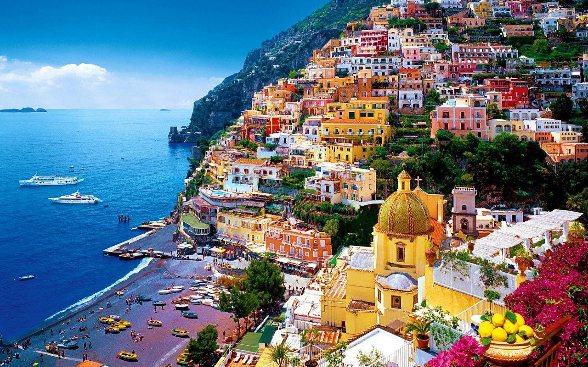 Positano Amalfi Coast Italy Wallpaper Png Transparent Best Stock