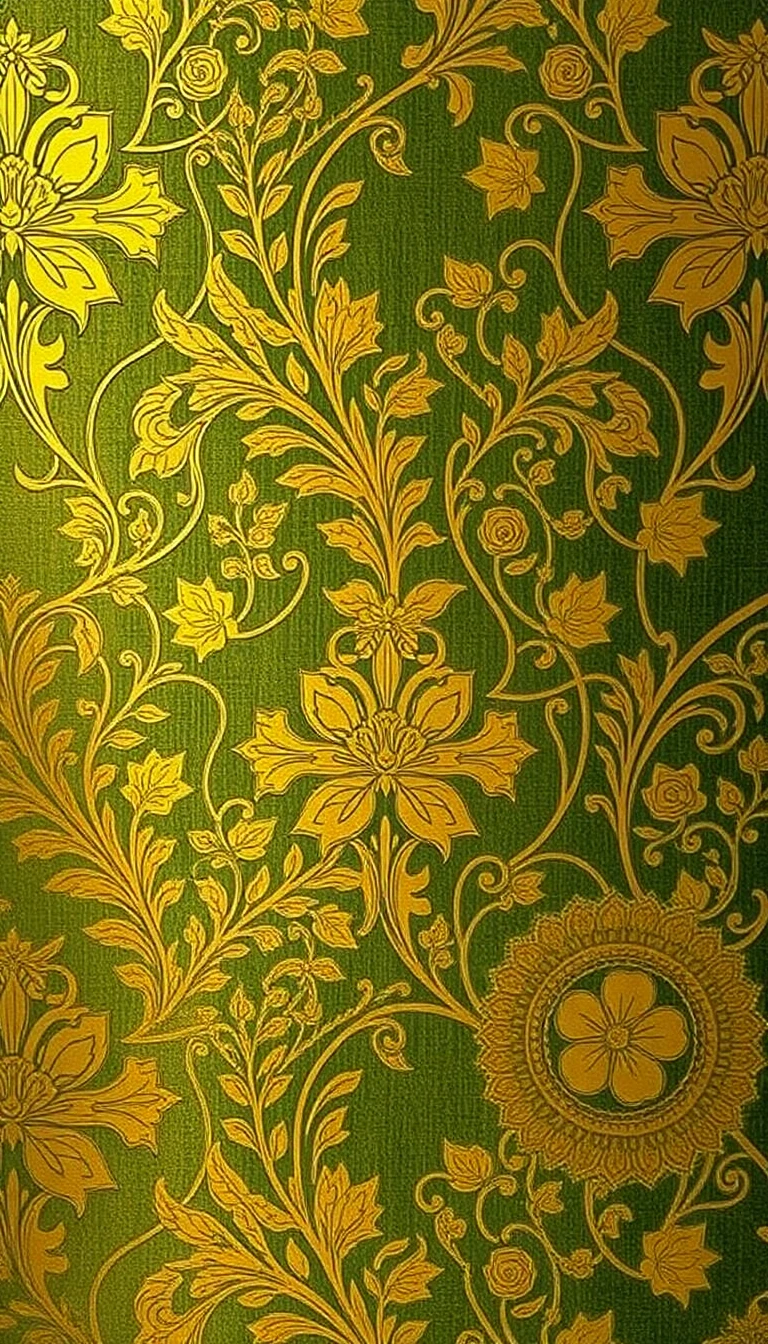 Gold And Green Wallpaper