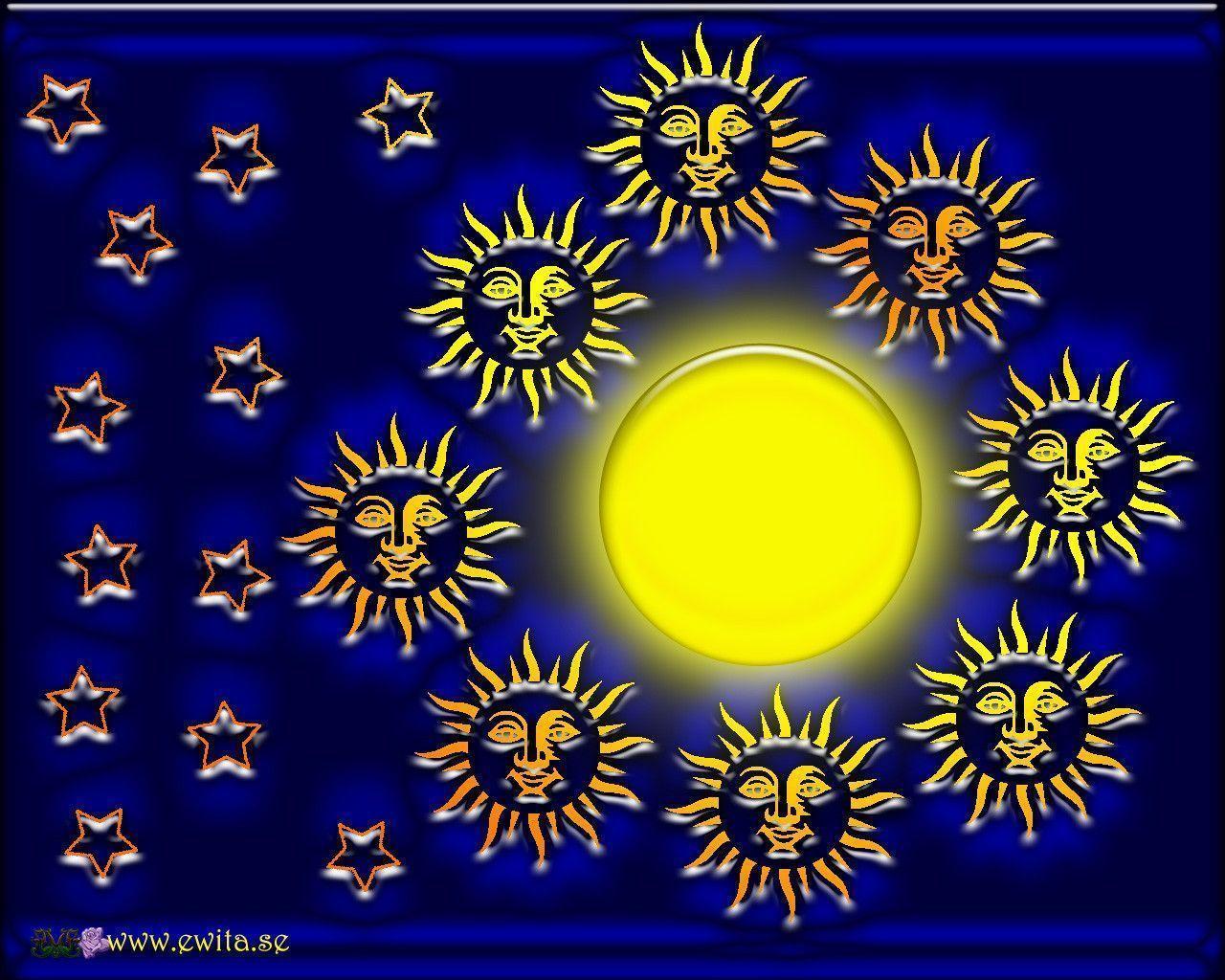 Sun Moon Stars Wallpaper
