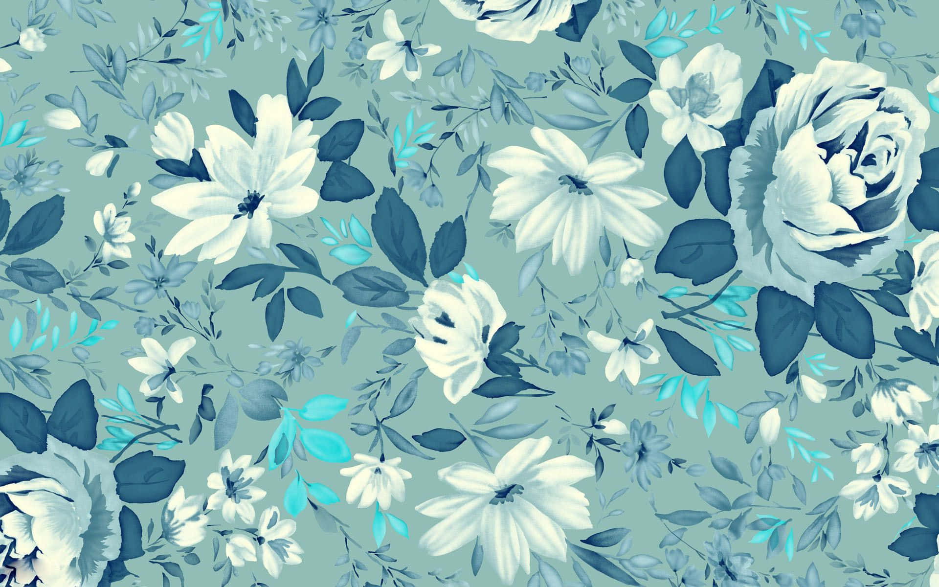 Blue Flowers Aesthetic Wallpaper