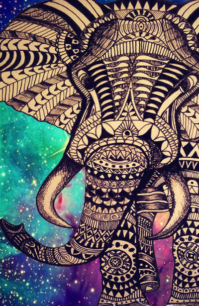 Tribal Elephant Background Print