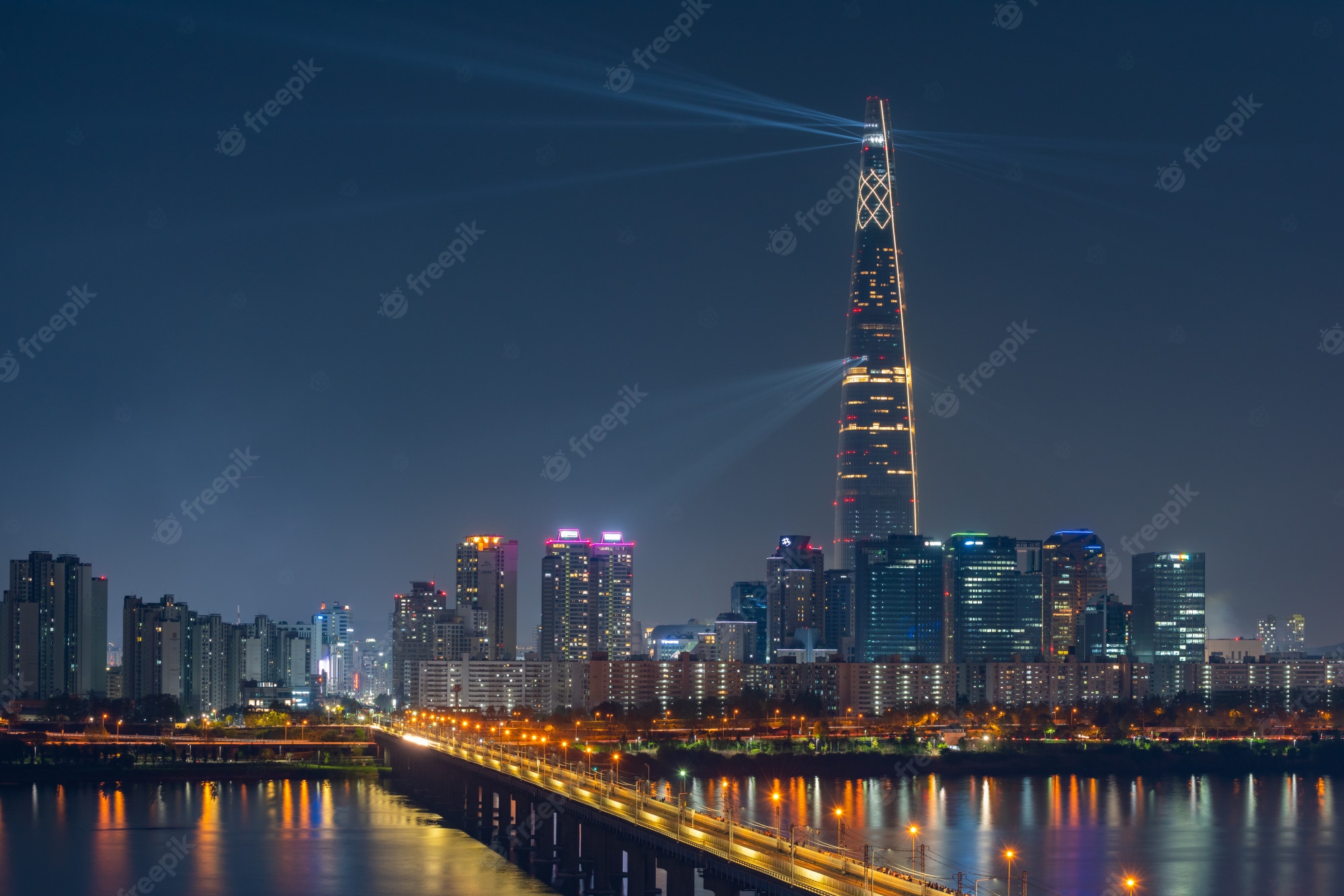 Premium Photo Beautiful Cityscape At Lotte World Tower In Seoul