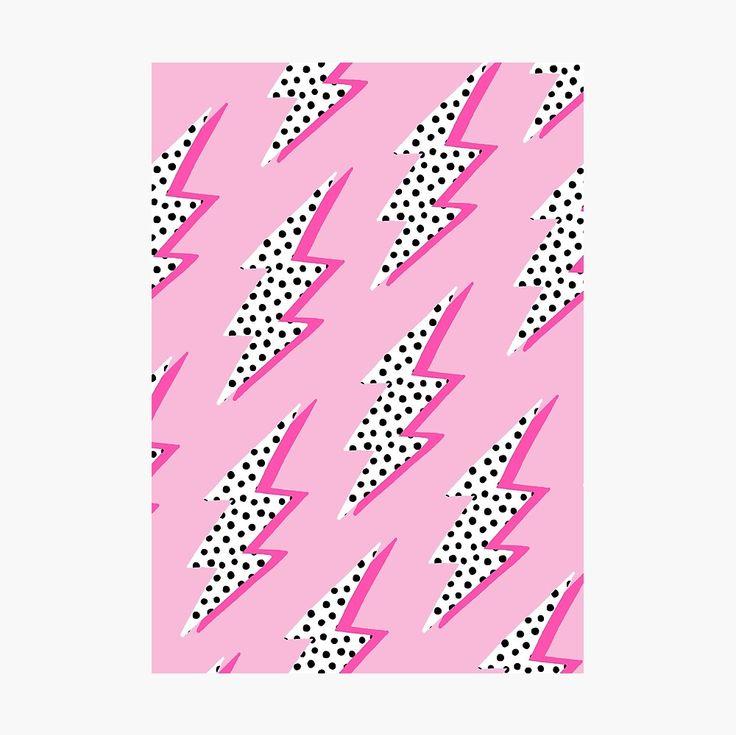 Pink lightning bolt Poster by ChimaineMary Iphone wallpaper