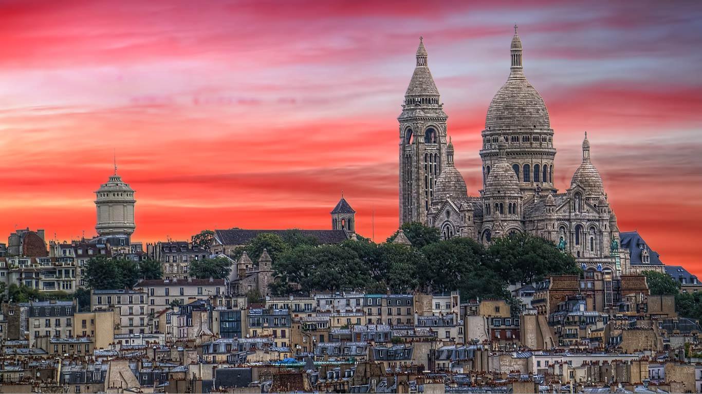 Bing Images   Montmartre   Coucher de soleil sur Montmartre et le