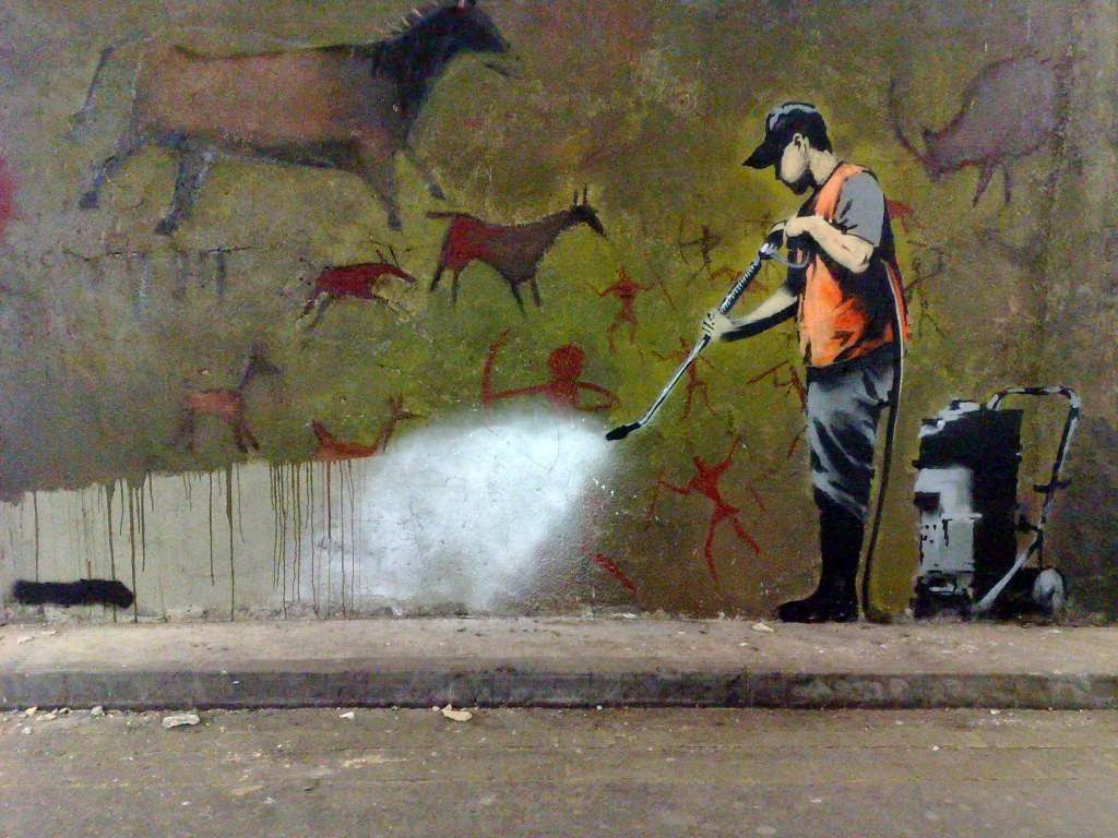 SATIRICAL STREET ART] Banksy   ART FOR YOUR WALLPAPER 1024x768