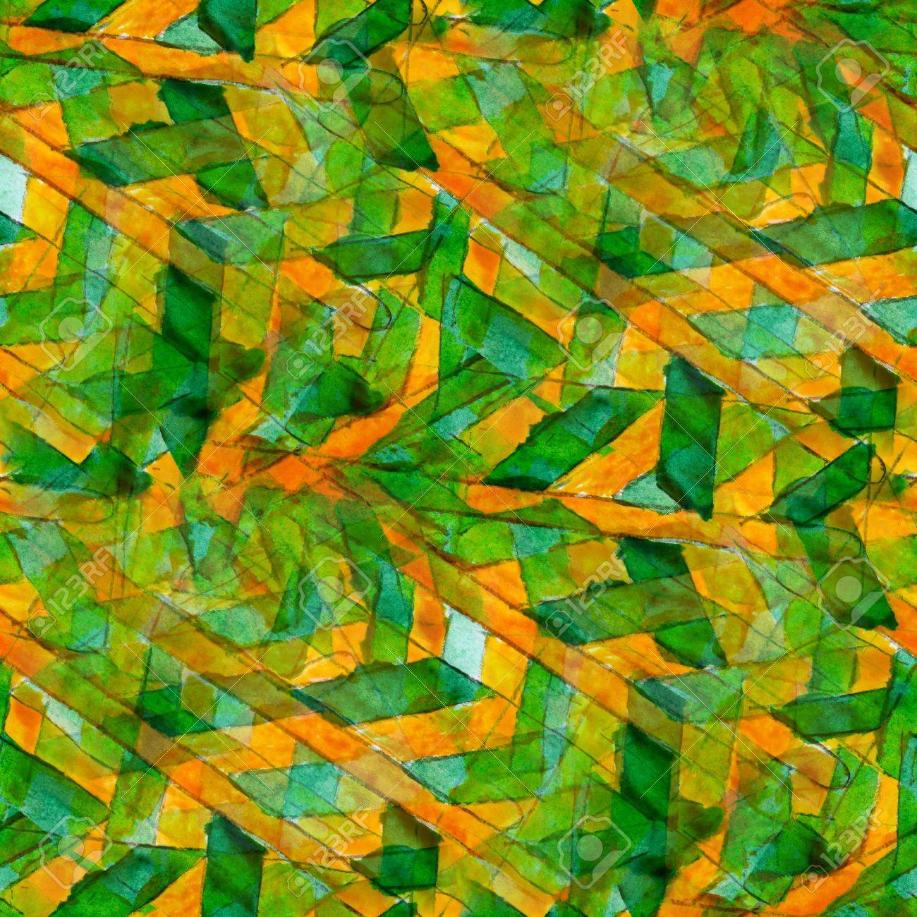 Green Yellow Seamless Cubism Abstract Art Picasso Texture