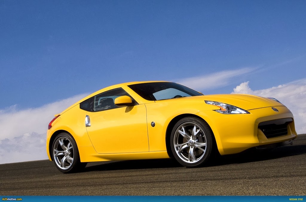 Nissan 370z Yellow Color Coupe Car Image Rear Over
