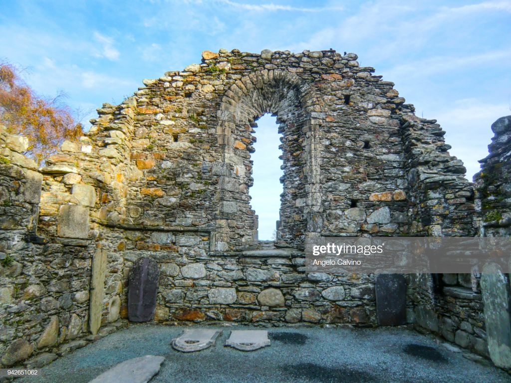 Ireland County Wicklow Glendalough Graveyard At Early Monastic