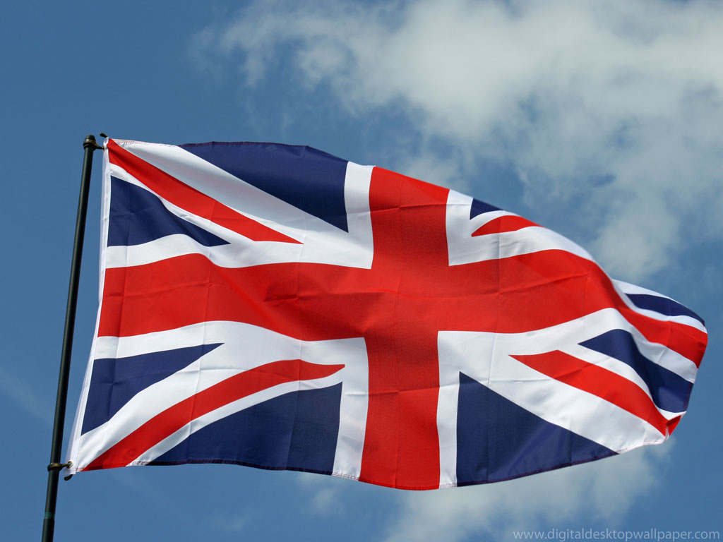 UK United Kingdom British Wallpaper of waving Flag 1024x768