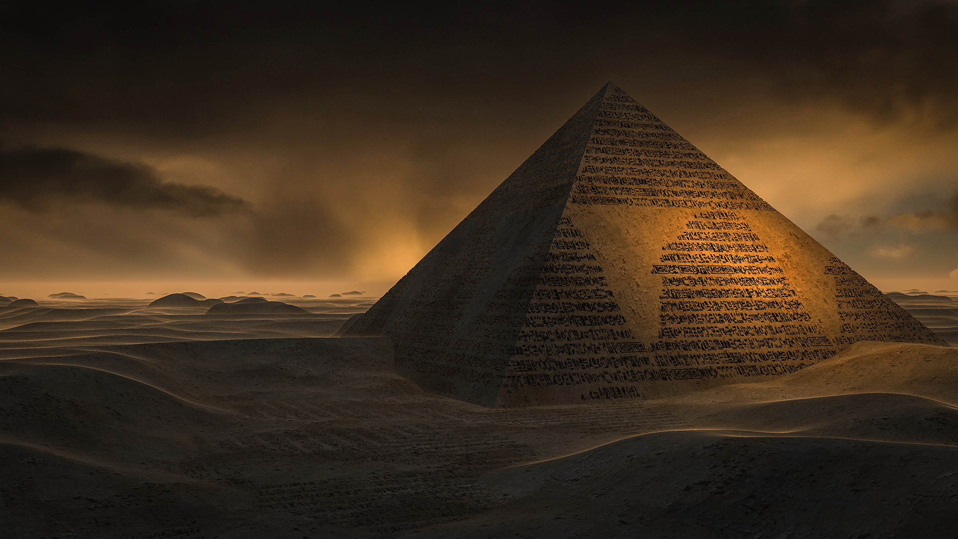 Pyramid Desert Wallpaper