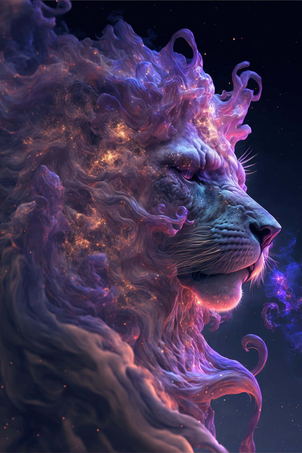 Galaxy Lion Background Wallpaper