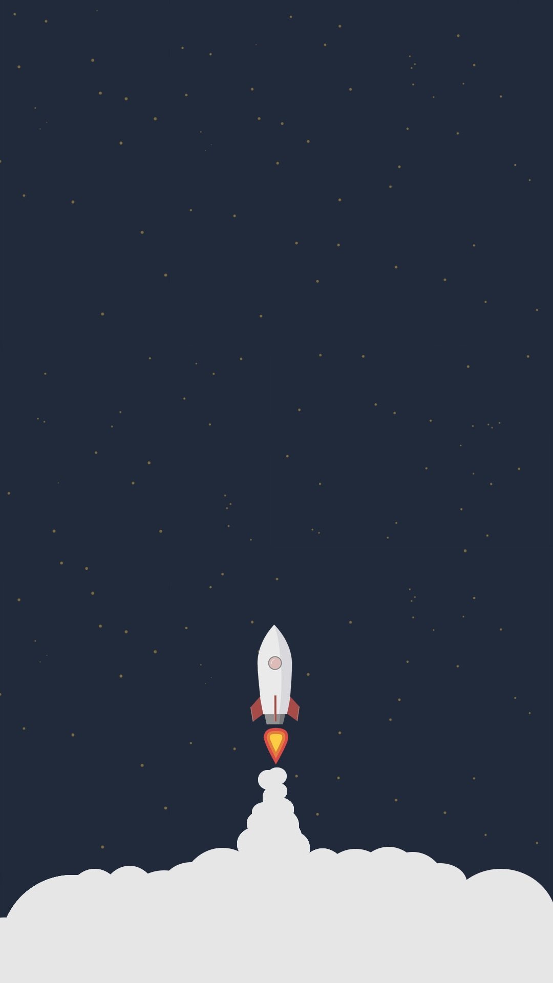 Rocket Liftoff Illustration iPhone HD Wallpaper