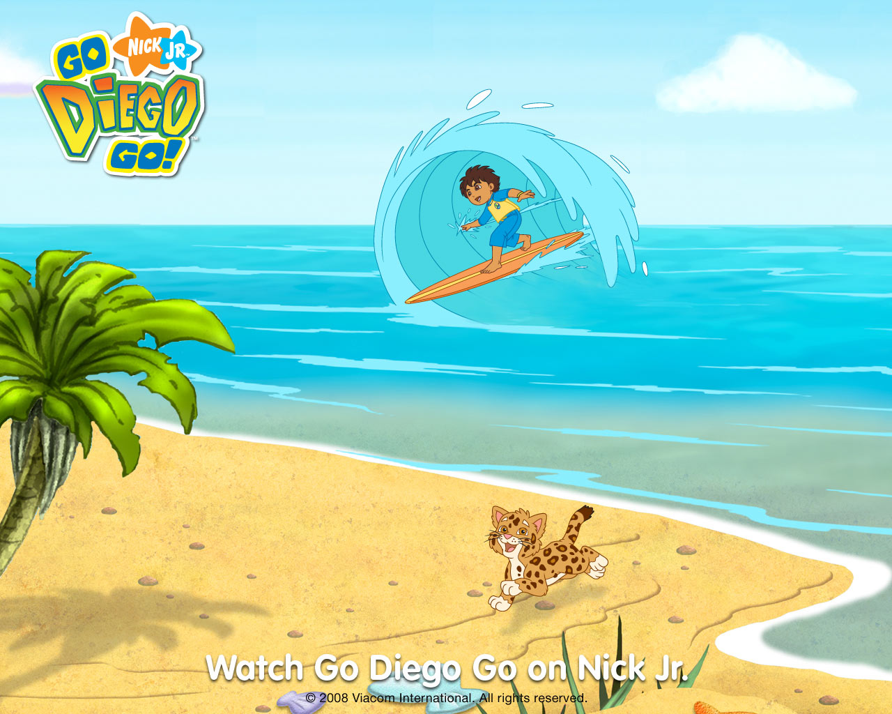 Go Diego Surfing In The Sea Wallpaper