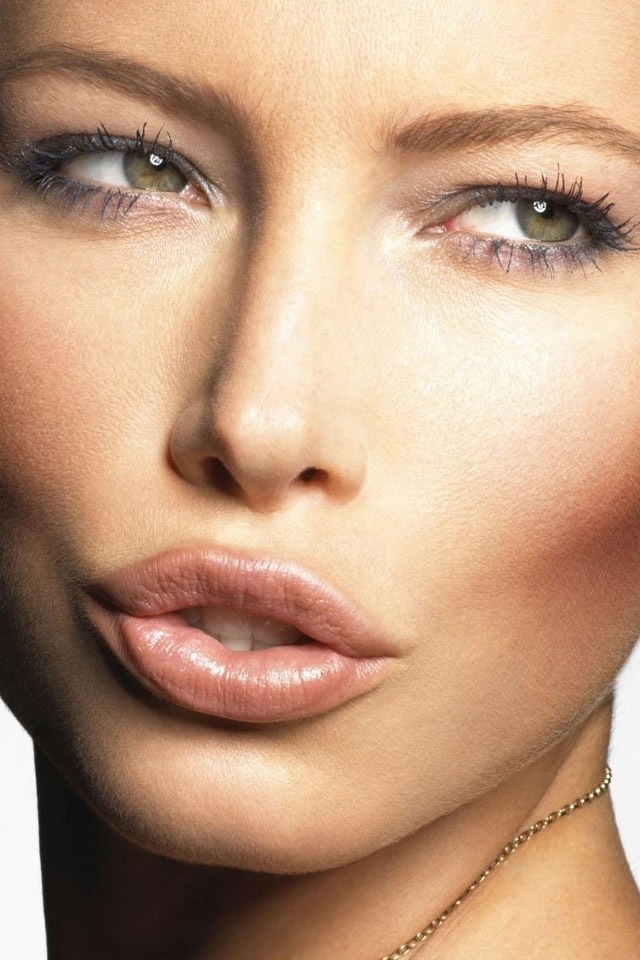 Jessica Biel Face iPhone HD Wallpaper