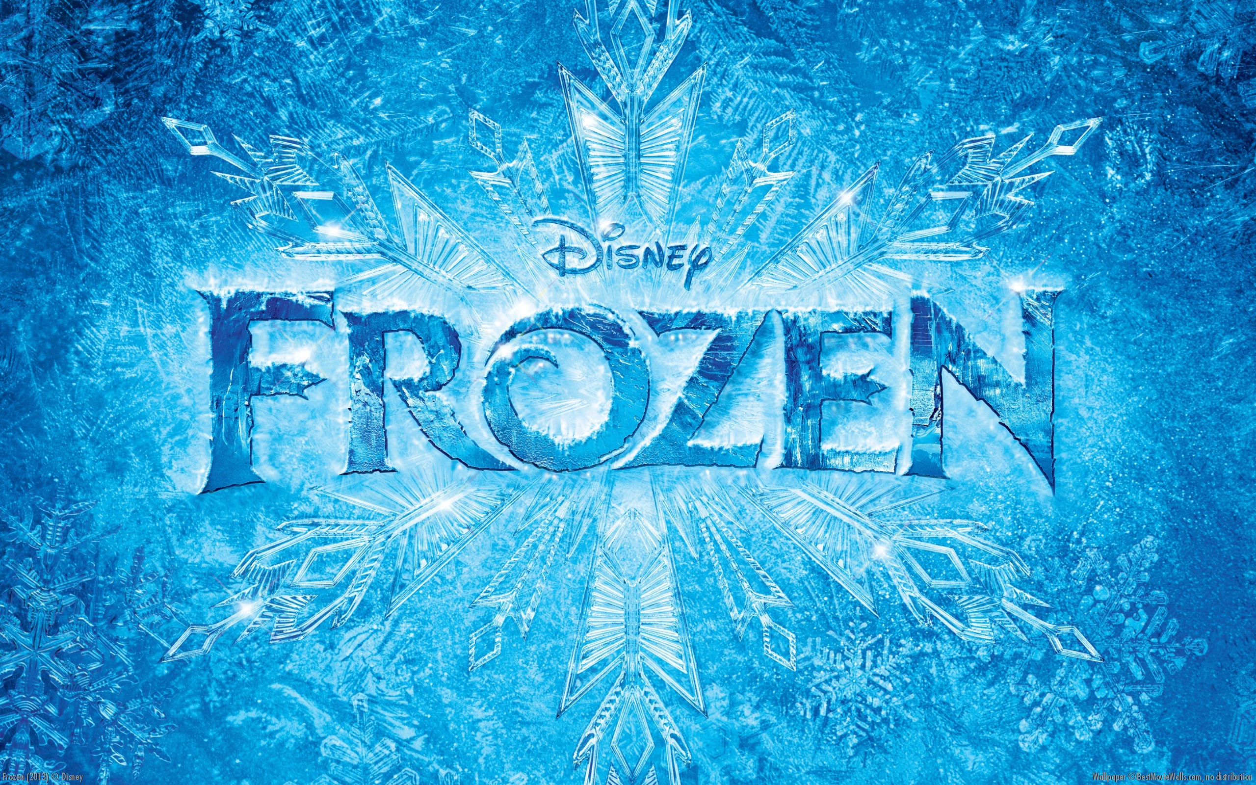 Frozen movie title etched in ice, a wallpaper from Disney's animated film