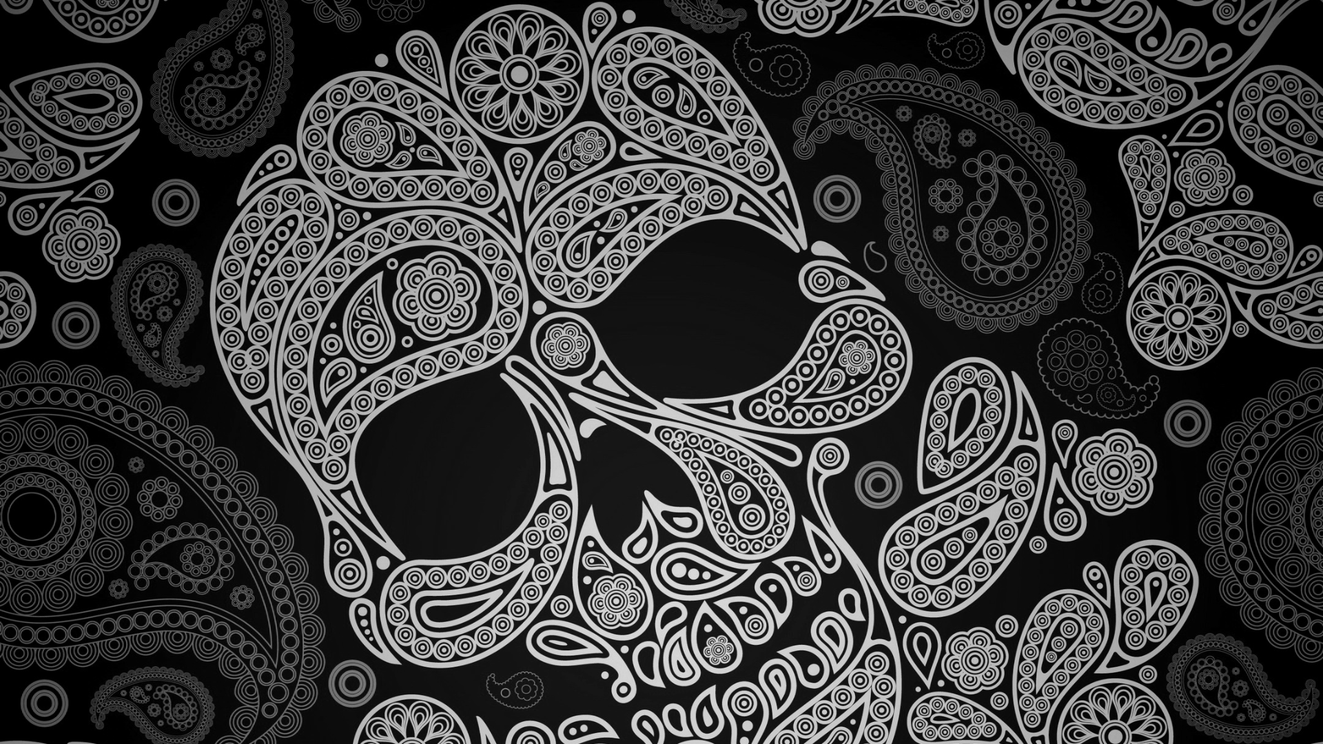 Girly Sugar Skull Wallpaper Paisley