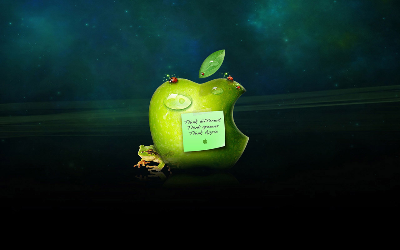 1280x800 Apple logo and frog desktop PC and Mac wallpaper