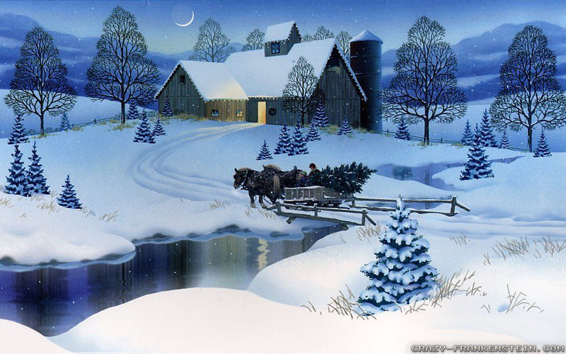 Winter Snow Scenes Wallpapers Wallpaper 1920x1200