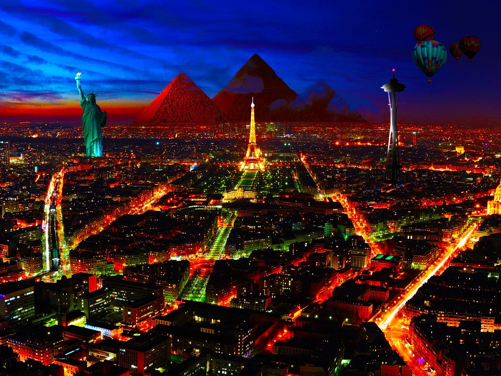 Special City in Night wallpapers Special City in Night stock photos 1600x1200