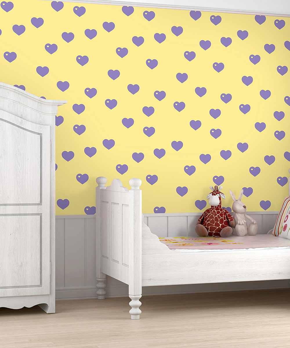 Arts Butter Lavender Hearts Removable Wallpaper Kit Zulily