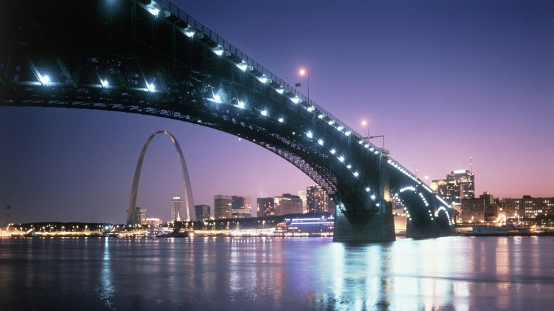 St Louis Dusk Wallpaper Bridges Desktop
